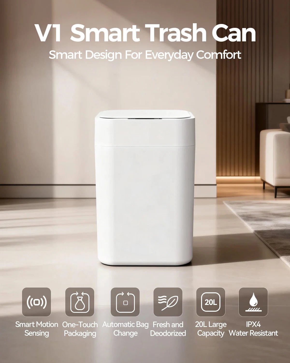 PureBin™ | Automatic Self - Changing Trash Can - Easyway
